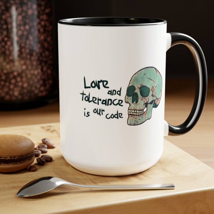 Two-Tone Mug 15oz Love And Tolerance Is Our Code - Image 4